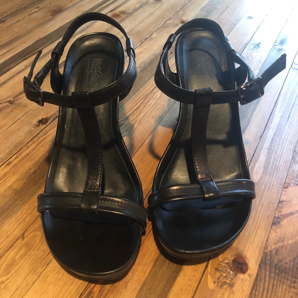 Merona, black wedge heels, size 8.5